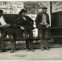 Laborers standing outside the Employment Bureau, 1908