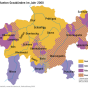 Map of languages spoken in Graubunden, Switzerland