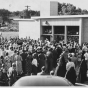 photograph of crowd at school dedication