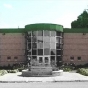 A watercolor image image of the front of the Carver County Historical Society building. 2008. Rights held by the CCHS.