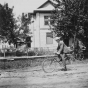 Theodore Palmer on a bicycle