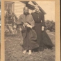 Black and white photograph of Sarah Good Thunder and Evangeline Whipple, ca. 1905.