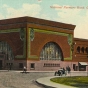 A color postcard of National Farmers Bank of Owatonna, c.1920