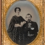 Black and white photograph of Josias and Louisa King, c.1858.