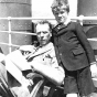 Black and white photograph of Sinclair Lewis and his son Wells, ca. 1925.