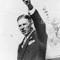 Black and white photograph of Floyd Olson giving a speech, c.1932.