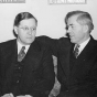 Black and white photograph of Governor Elmer Benson with Vice President Henry Wallace, c.1939.