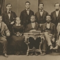 Black and white photograph of the Merritt family some twenty years before they began mining operations on the Mesabi, 1871.