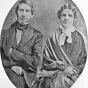 Black and white photograph of Reverend Stephen Riggs and his wife, Mary Riggs, c.1860.