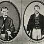 Black and white photographs of Jesse (left) and Frank James (right), c.1863.