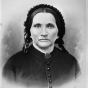 Black and white photograph of Elizabeth Layman, one of the founders of Layman’s (later Pioneers and Soldiers) Cemetery, ca. 1870. 