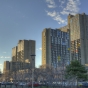 Photograph of Riverside Plaza apartment complex, Minneapolis.