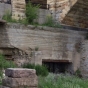 Color image of a limestone seam under Stone Arch Bridge, 2016. Photograph by Paul Nelson. 