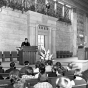 Black and white photograph of service at Temple Israel, Minneapolis. Photographed in 1964.