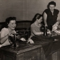 Photograph of a sewing class at the Jewish Educational Center in St. Paul, 1945.