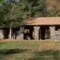 Color image of a shelter/refectory built by the WPA at Interstate State Park, 1938.