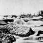 Black and white photograph of St. Anthony Falls taken c.1860.