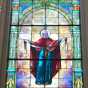 Color image of a stained glass window inside St. Mary’s Orthodox Cathedral in Minneapolis. Photographed by Paul Nelson on June 10, 2014.