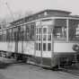Black and white photograph of a streetcar at Rondo Avenue and Griggs Street, 1947. 