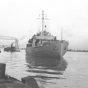 Launching of the vessel “Sweetgum,” built by Marine Iron and Shipbuilding Co., Duluth, Minnesota. Image courtesy of the United States Coast Guard.