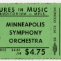 Color scan of an admission ticket for a Sunday 4pm concert at Northrup Auditorium, February 18, 1968. 