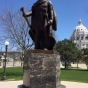 Sculpture with Morton gneiss base on the Minnesota State Capitol grounds