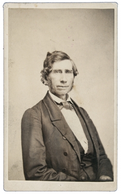 Black and white photograph of Stephen R. Riggs, 1862. Photographed by Whitney’s Gallery.