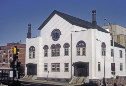 Color photograph of the exterior of Adas Israel Congregation in Duluth. Photographed by Phillip Prowse c.2010.