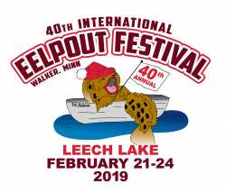 Official logo for the 40th International Eelpout Festival in Walker, Minnesota, held February 21–24, 2019. Holding location: International Eelpout Festival, used with permission.