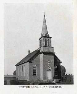Photograph of Greenfield Lutheran Church, ca. 1874.