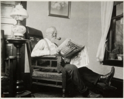 Ogden Gunderson reading The Farmer.