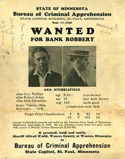Color scan of a Wanted for Bank Robbery poster, 1930.