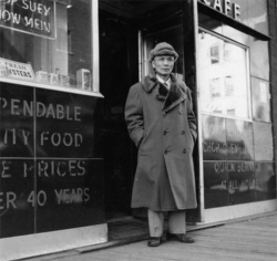 Joe Huie outside his restaurant