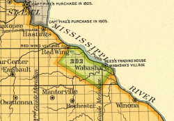 Map detail showing the location of the "Half-Breed" Tract 