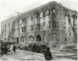 Photograph of the Marlborough Apartment Hotel fire, Minneapolis