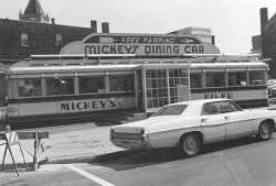 Photograph of Mickey's Diner taken on July 16, 1975 by Steve Plattner.