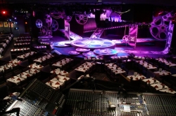 Color digital print of the main sound and lighting systems of Chanhassen Dinner Theatres' main stage. By Mike Paul, Act One, Too Photography.