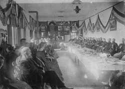 Black and white photograph of a State Grange meeting at Northfield. Taken by Edward Newell James, c.1875.