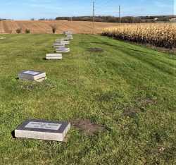 Gravestones awaiting installation outside Fergus Falls State Hospital