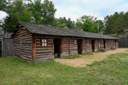 Reconstructed row house at Snake River Fur Post
