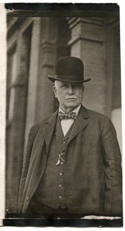 Black and white photograph of John O'Connor during the height of his power in St. Paul, c.1912.