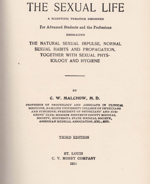 Inside front cover of The Sexual Life
