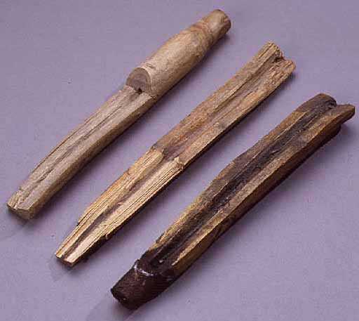 Image of wooden sap spigots