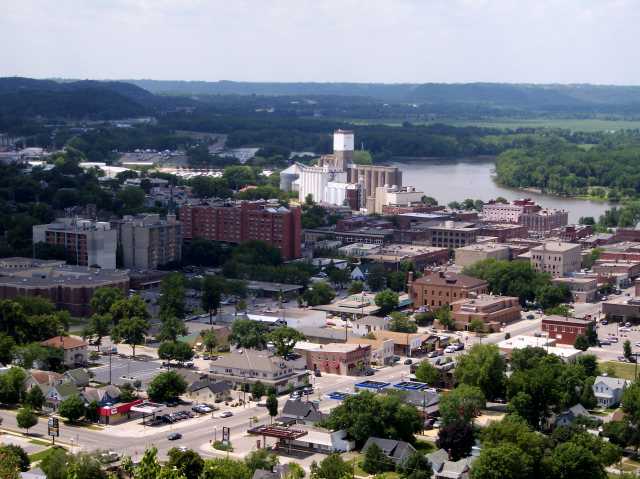 Color image of Red Wing and the Mississippi River, 2007. 