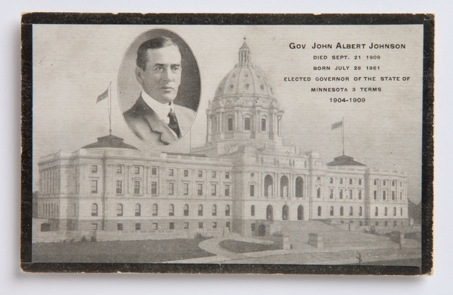 Governor Johnson memorial postcard sample