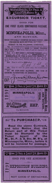 Soo Line Railway passenger ticket