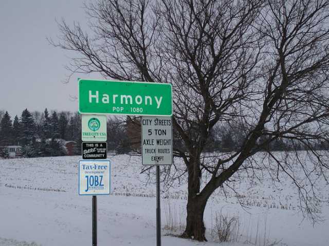 Photograph of Harmony signpost