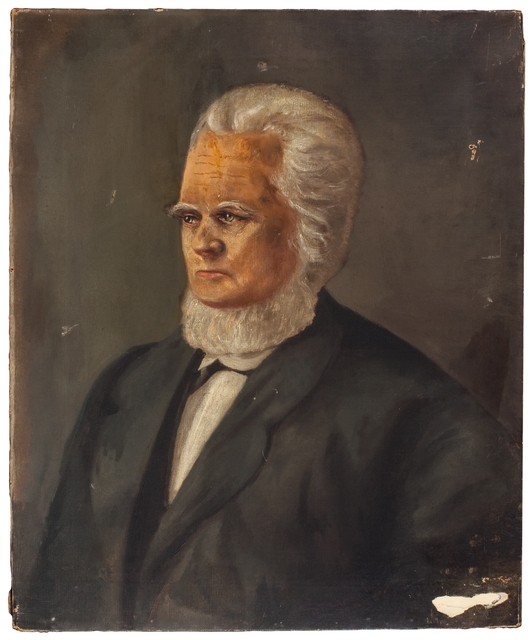 Oil on canvas color painting of Rev. Alfred Brunson c.1830.