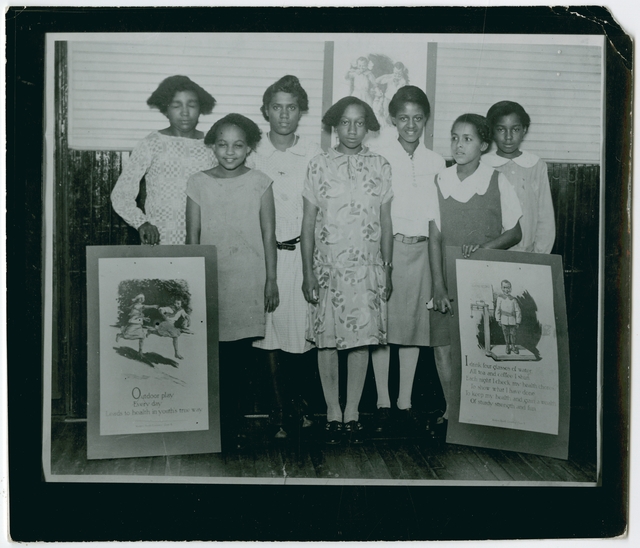 Black and white photograph of a Phyllis Wheatley House Health Program, ca. 1935.