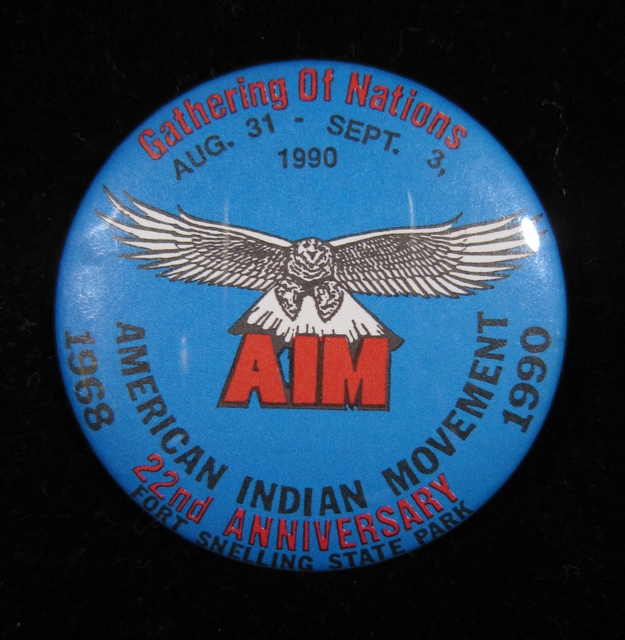 American Indian Movement button